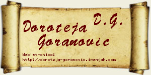 Doroteja Goranović vizit kartica